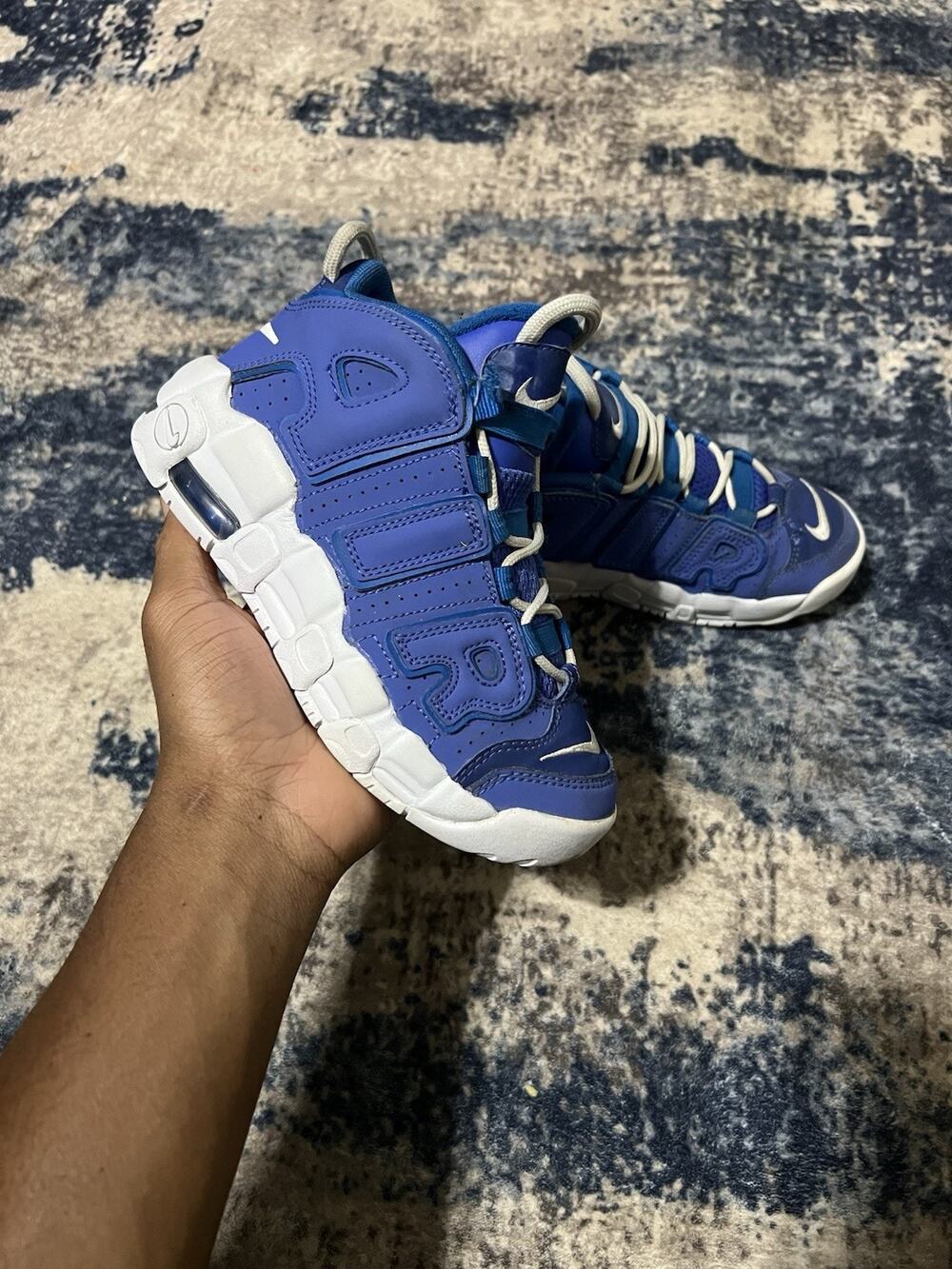 Size 2y- Nike Air More Uptempo Battle Blue DM1026-400